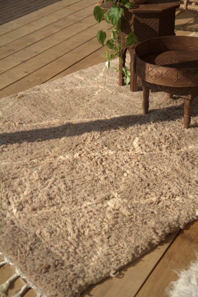 Authentiek Marokkaans Beni Ouarain vloerkleed met geometrisch design uit het Atlasgebergte